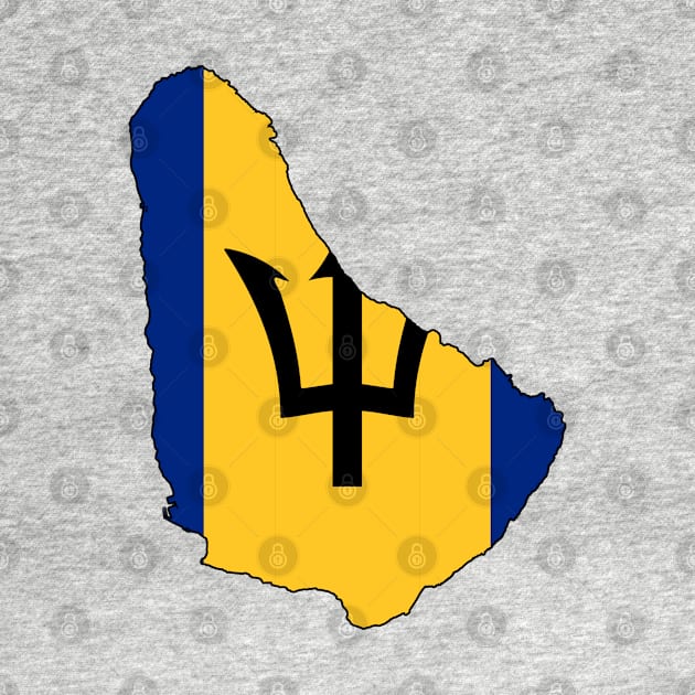 Barbados Flag Map by Historia